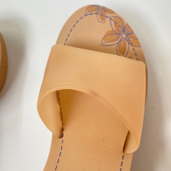 K Fashion Cut-Out Wedge Heel Slide Sandals, Peach, Size 37 - Picture 6 of 10